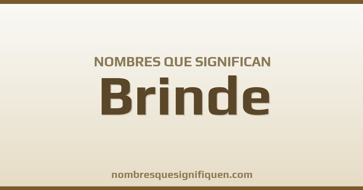 Nombres que significan brinde