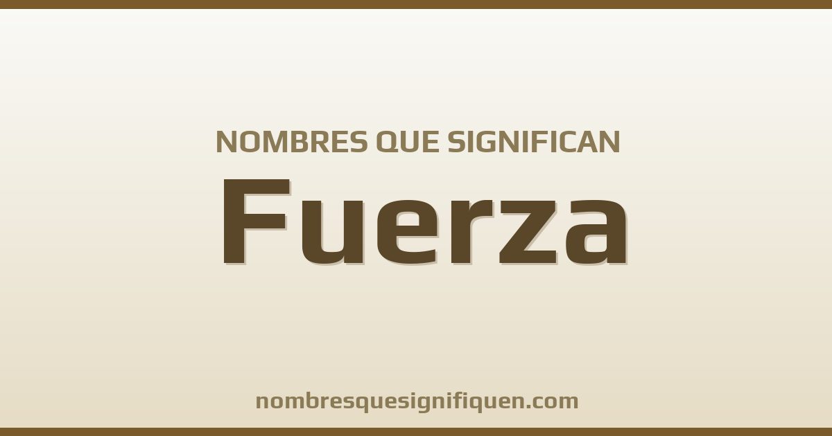 Nombres que significan fuerza