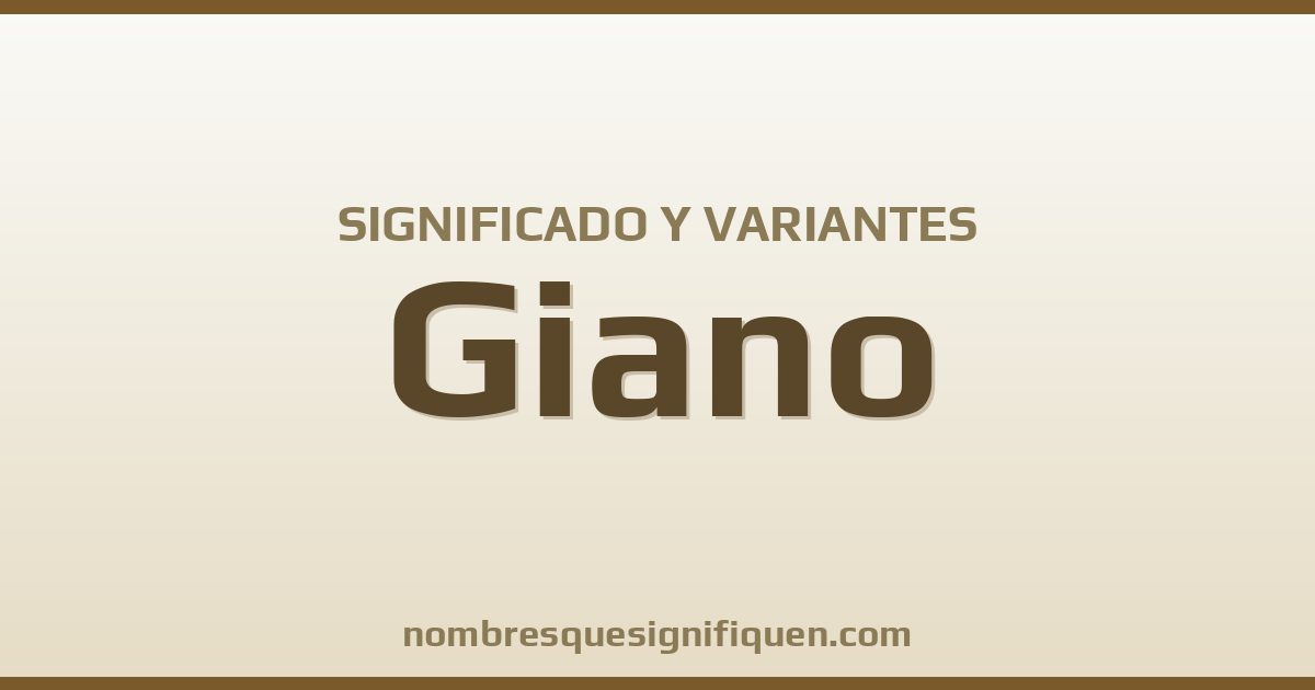 Significado del nombre Giano y variantes