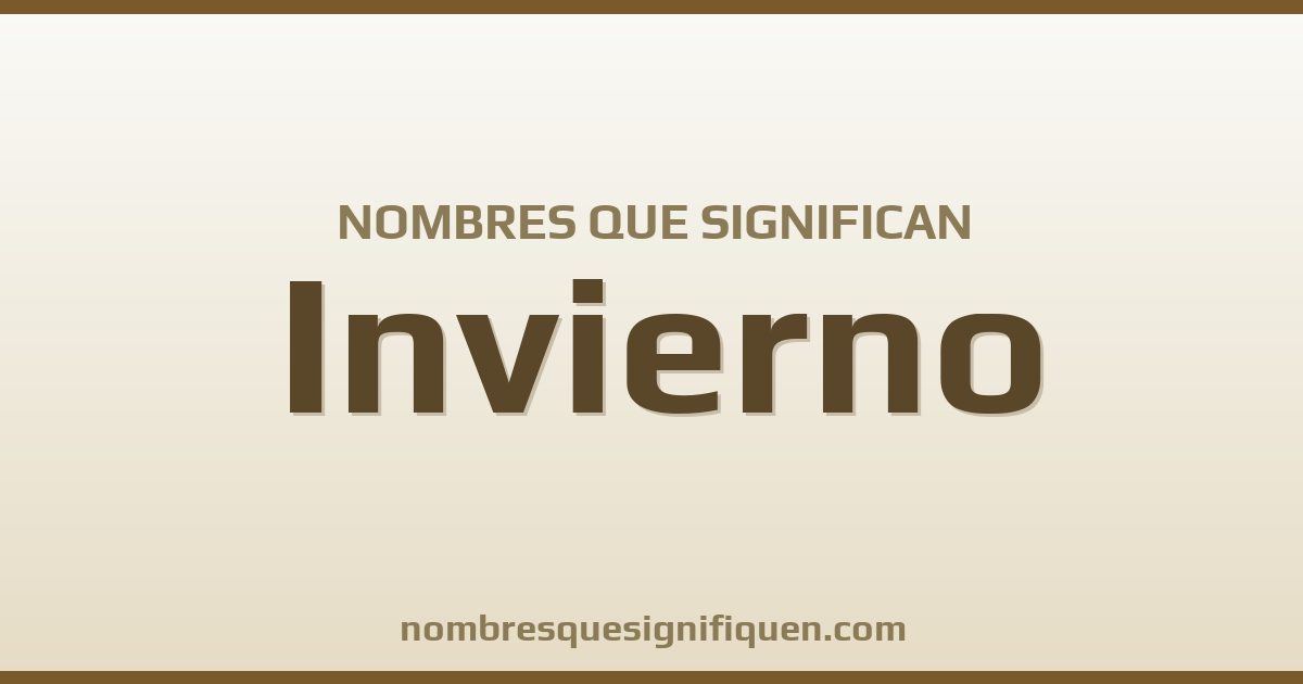 Nombres que significan invierno