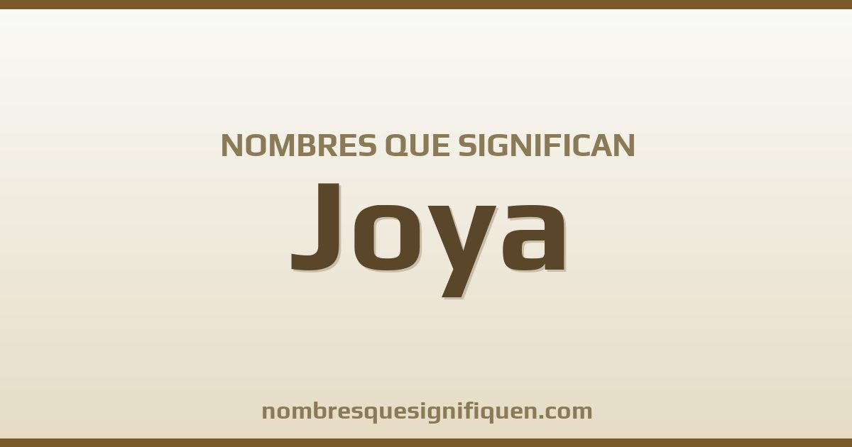 Nombres que significan joya