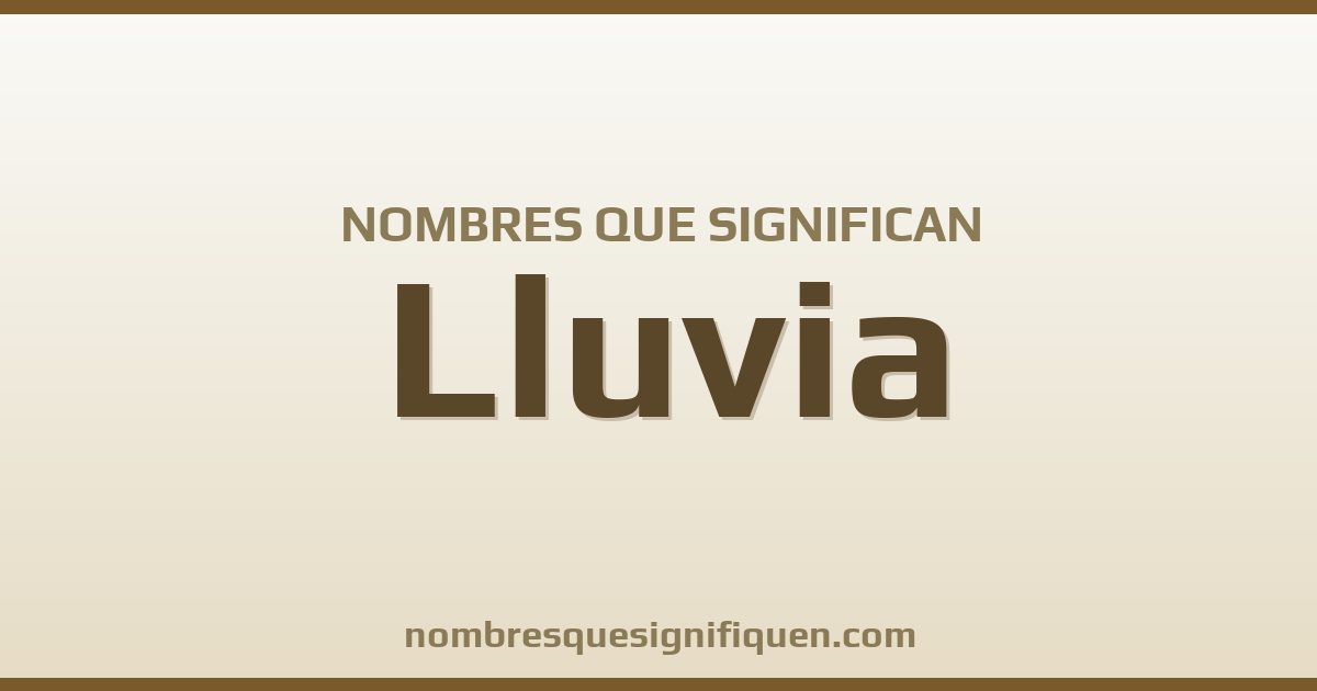 Nombres que significan lluvia