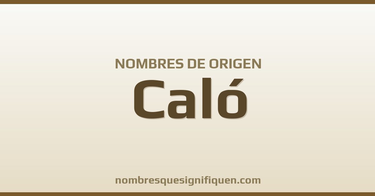 Nombres de origen Caló