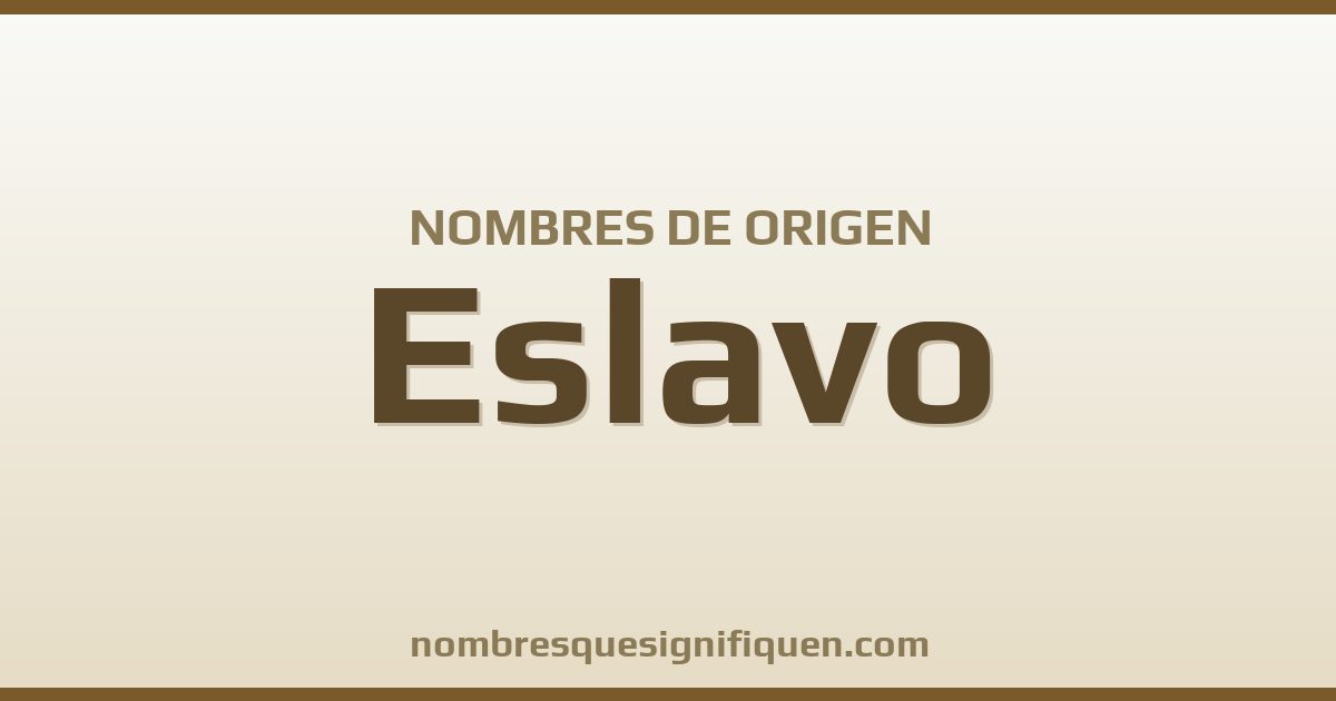 Nombres de origen Eslavo