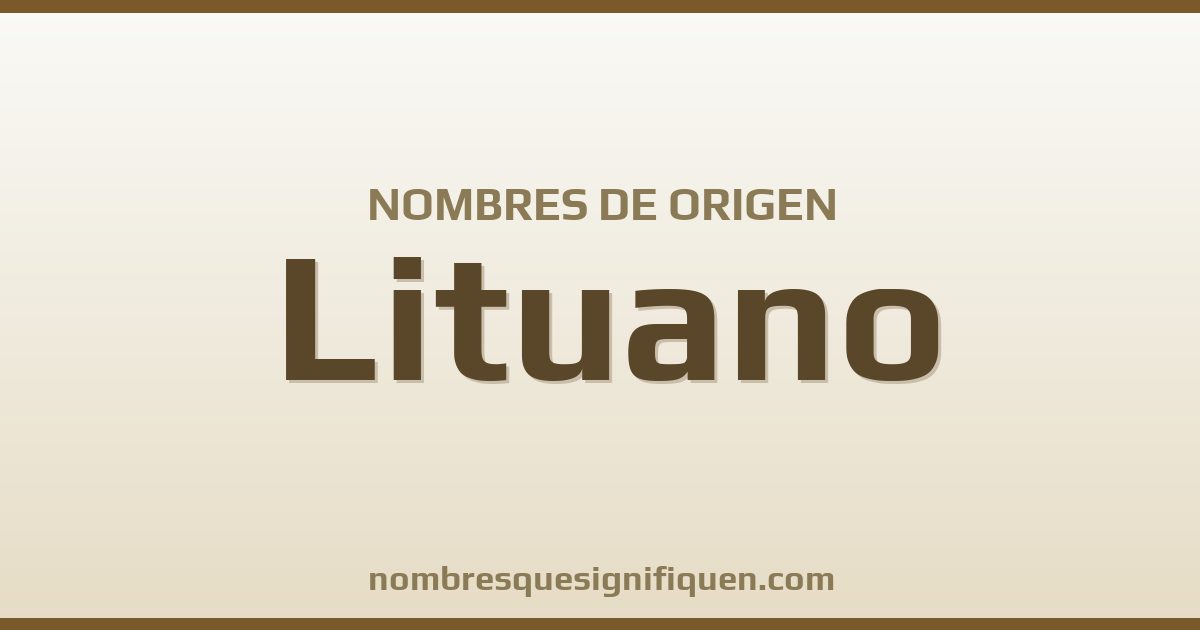 Nombres de origen Lituano