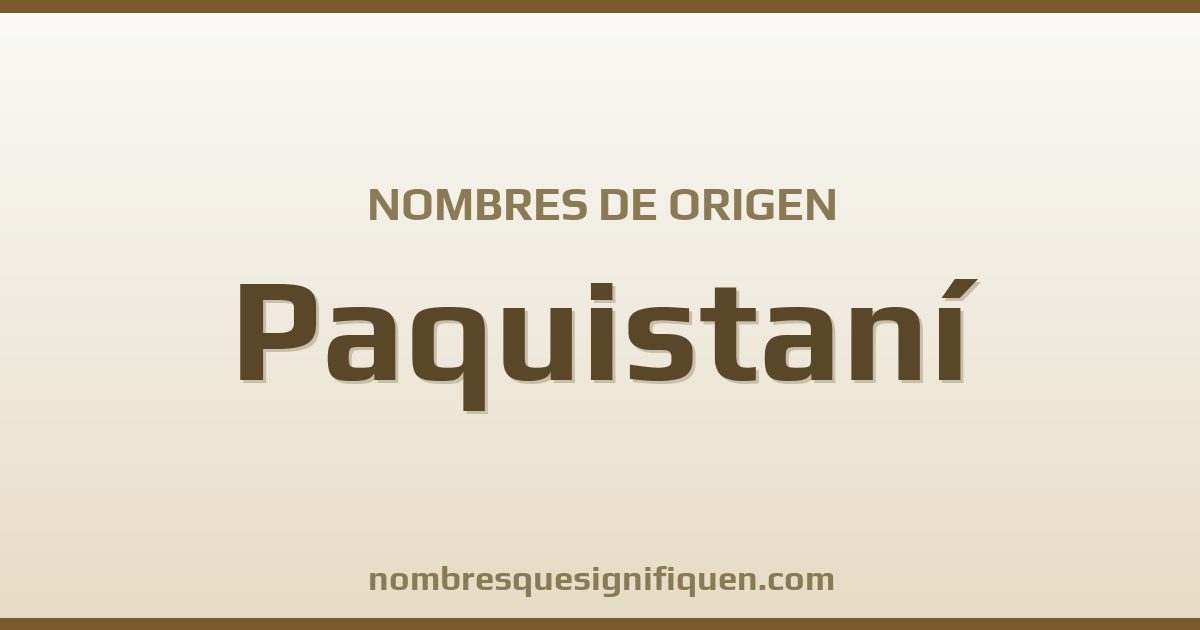 Nombres de origen Paquistaní