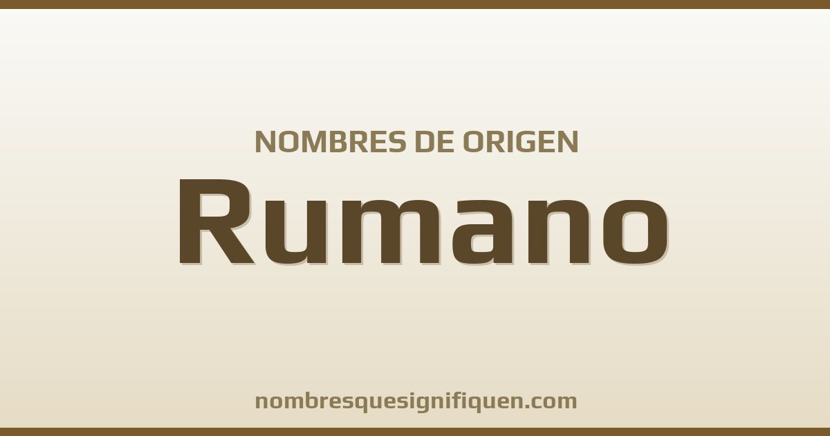 Nombres de origen Rumano