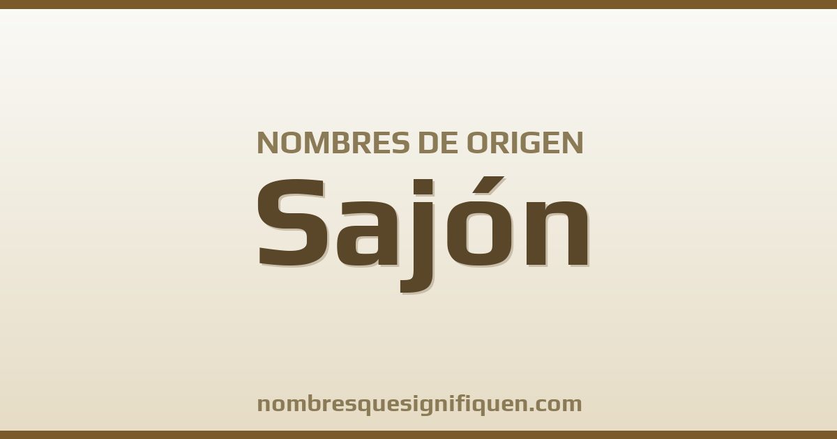 Nombres de origen Sajón
