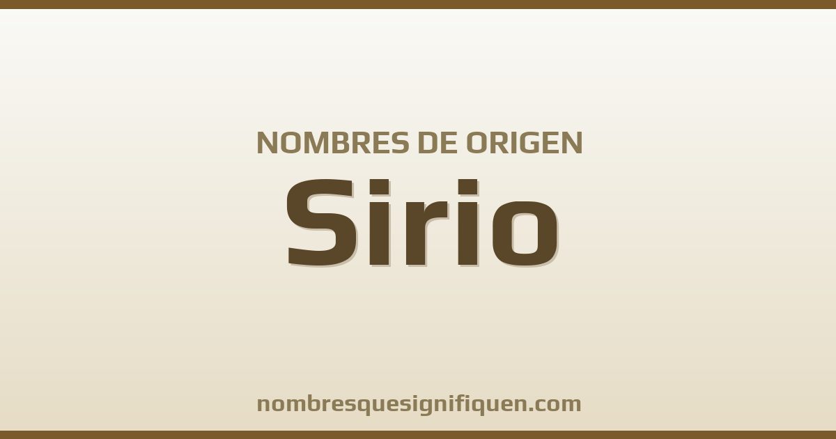 Nombres de origen Sirio