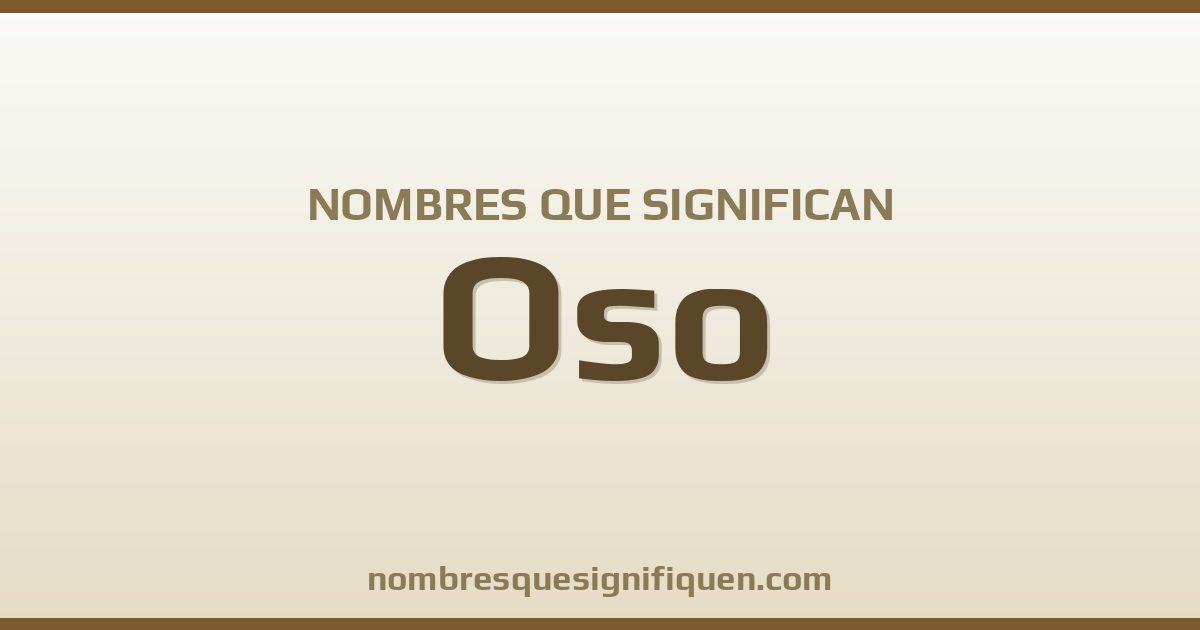 Nombres que significan oso