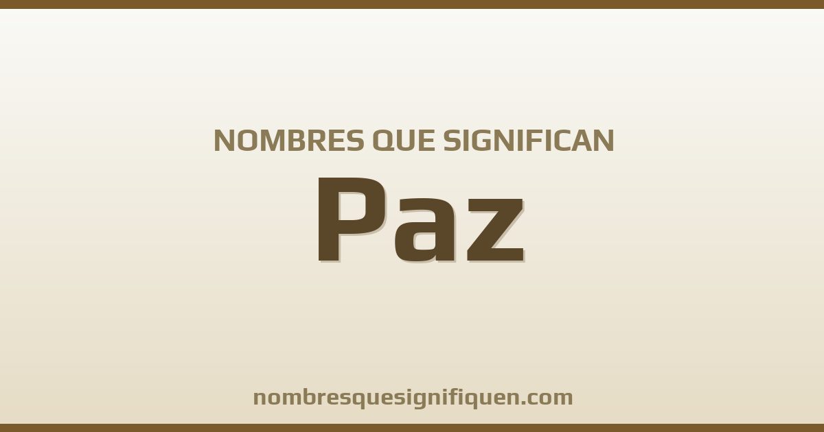 Nombres que significan paz