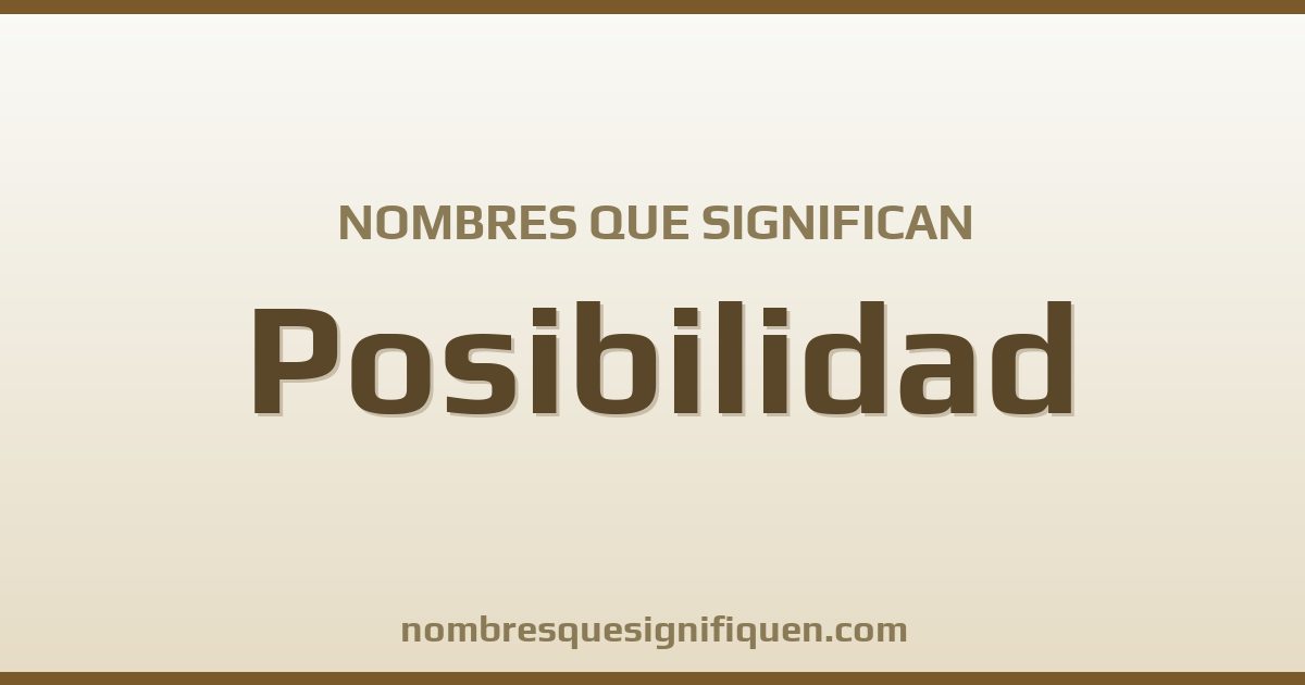 Nombres que significan posibilidad