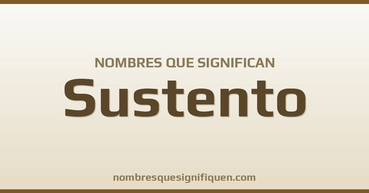 Nombres que significan sustento