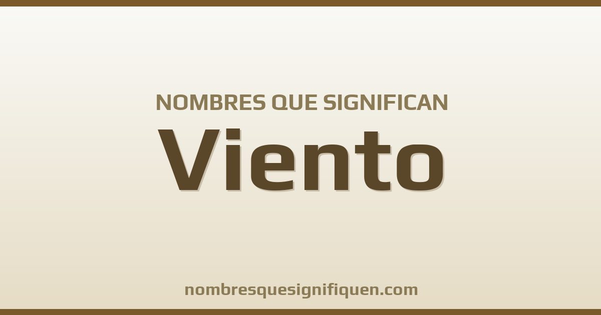 Nombres que significan viento